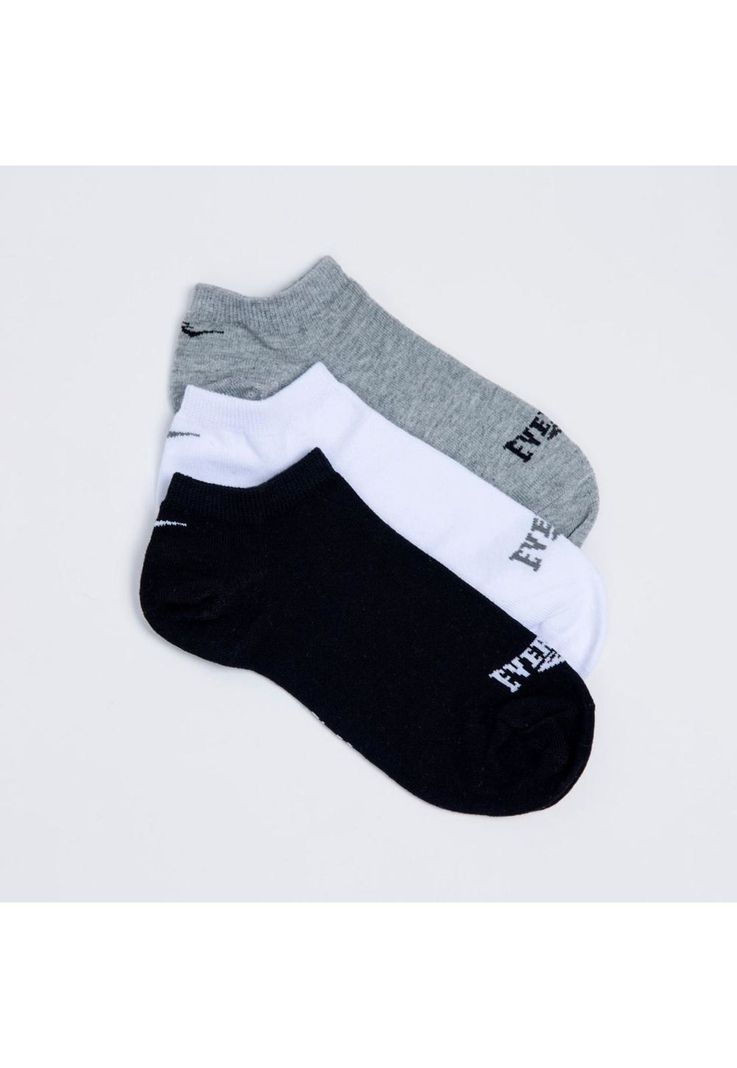 Tripack Calcetines Sneaker Negro-Blanco-Gris Everlast-4