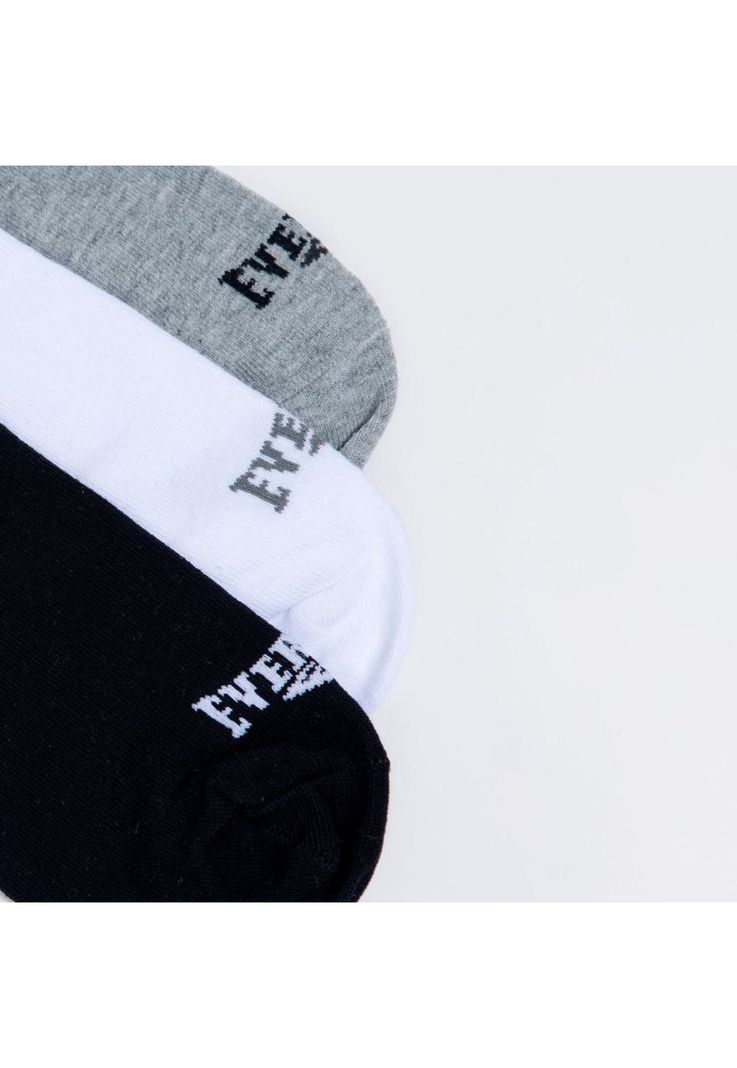 Tripack Calcetines Sneaker Negro-Blanco-Gris Everlast-5
