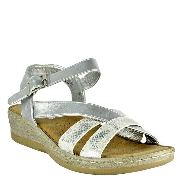 Sandalia Gracia Plateada Takones-1