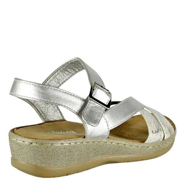 Sandalia Gracia Plateada Takones-3