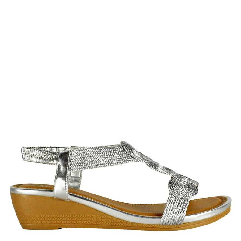 Sandalia Mariana Plateada Takones-0