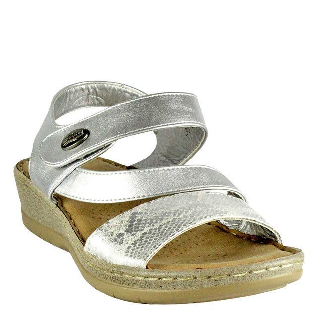 Sandalia Justina Plateada Takones-1