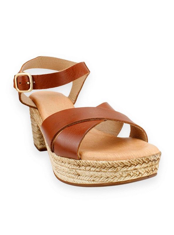 Sandalia Carmela Casual Cuero Café-1