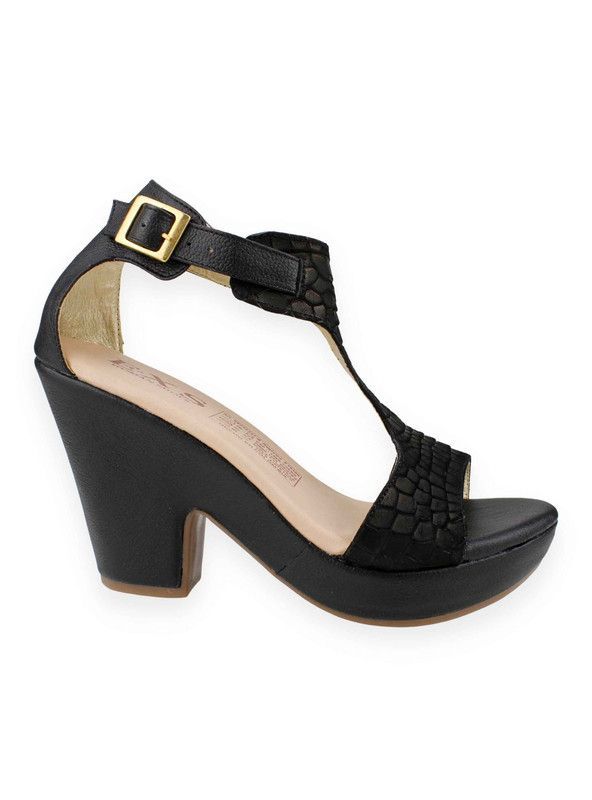 Sandalia Exs Casual Cuero Negra