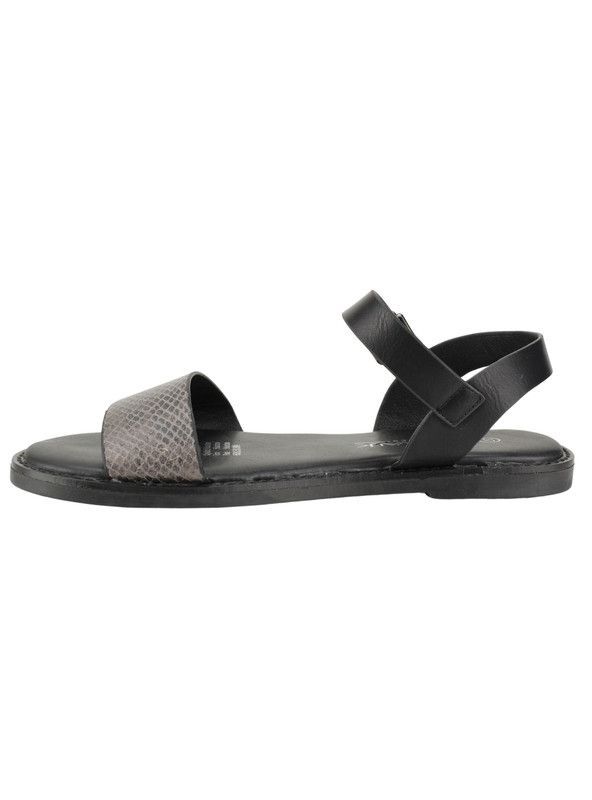 Sandalia New Walk Reptil Plana Negra-2