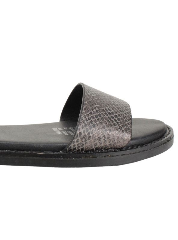 Sandalia New Walk Reptil Plana Negra-3