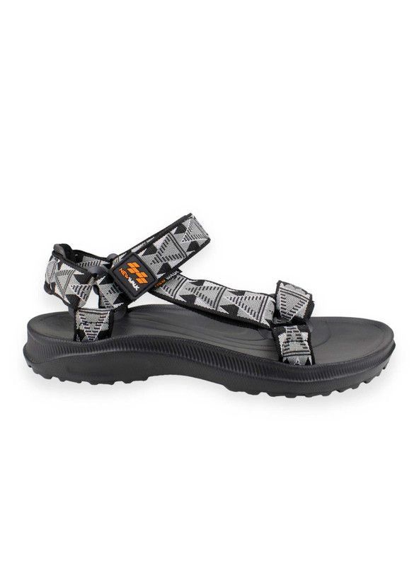 Sandalia New Walk Abierta Velcro Gris-0