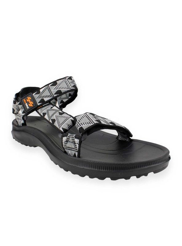 Sandalia New Walk Abierta Velcro Gris-1