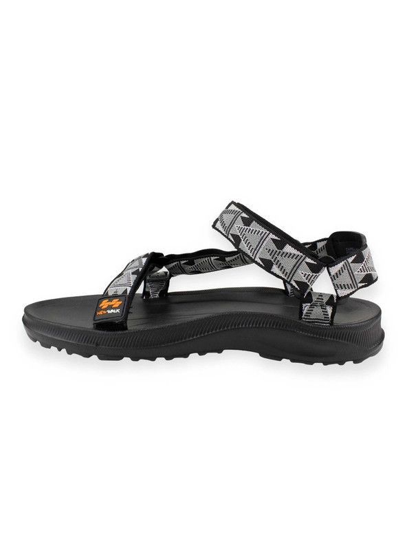 Sandalia New Walk Abierta Velcro Gris-2