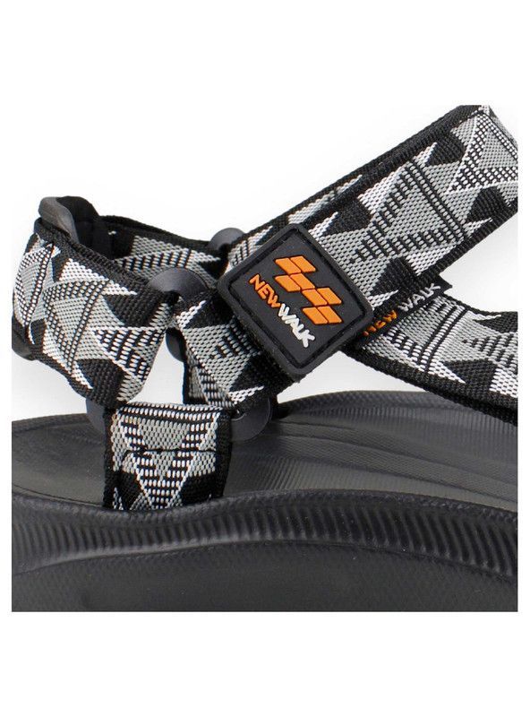 Sandalia New Walk Abierta Velcro Gris-3