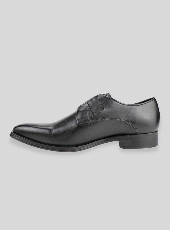 Zapato Versace 1969 Broche Cuero Negro-2