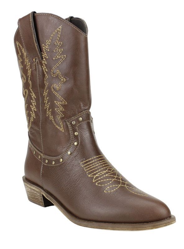 Bota Exs Vaquera Cuero Café-1