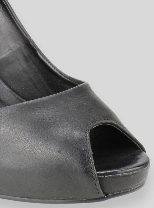 Zapato Exs  Taco Aguja Cuero Negro-3