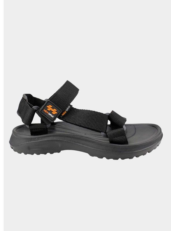 Sandalia New Walk Velcro Abiertas Negra-0