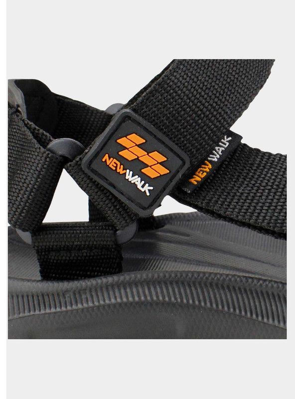 Sandalia New Walk Velcro Abiertas Negra-3