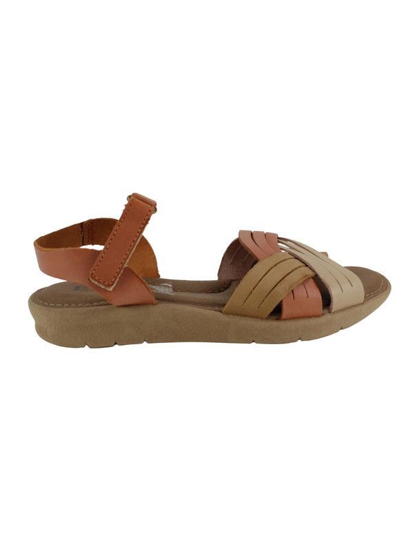 Sandalia Exs Tiras Velcro Cuero Rosa-0