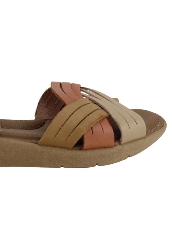 Sandalia Exs Tiras Velcro Cuero Rosa-3