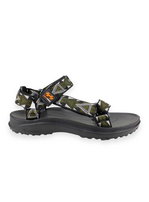 Sandalia New Walk Abierta Velcro Verde Olivo-0