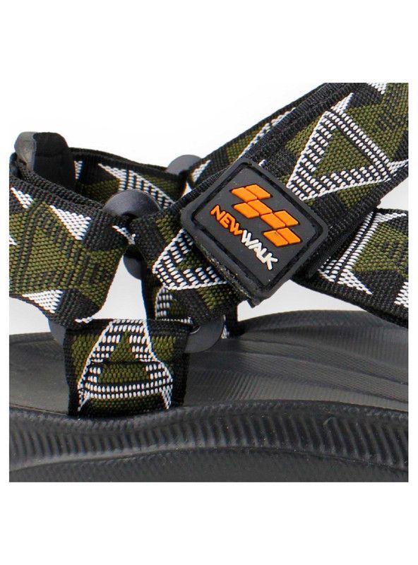 Sandalia New Walk Abierta Velcro Verde Olivo-3