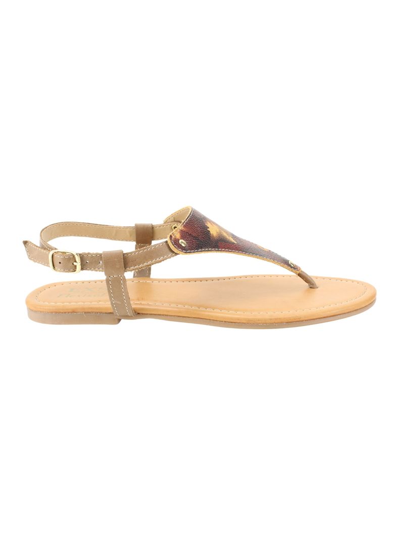 Sandalia Exs Plana Cuero Camel-0