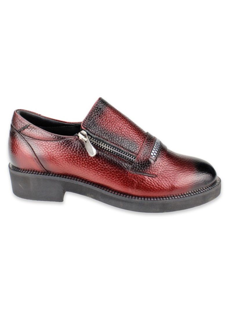 Zapato Ruff Cuero Burdeo-0