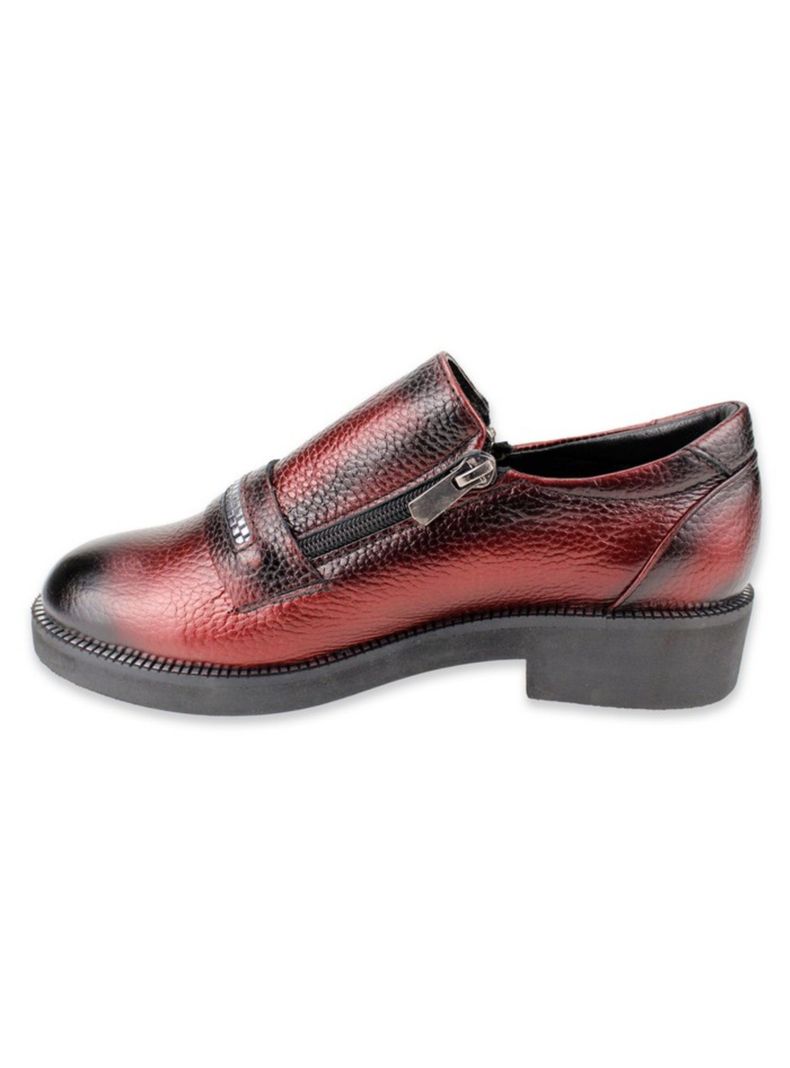 Zapato Ruff Cuero Burdeo-2