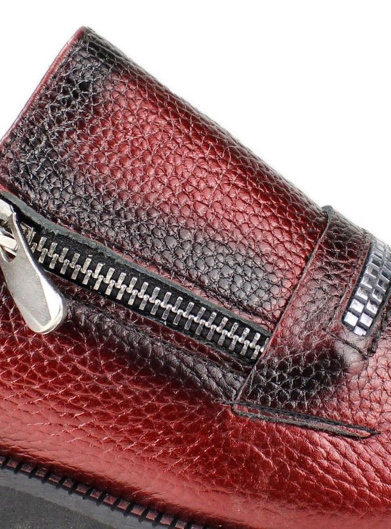 Zapato Ruff Cuero Burdeo-3