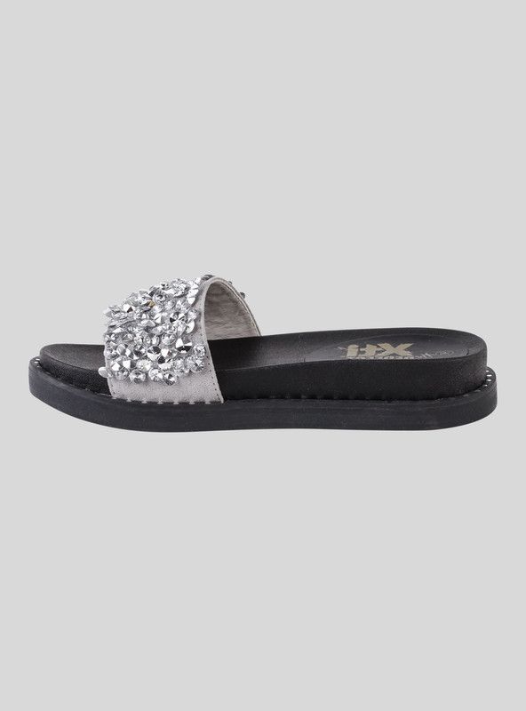 Sandalia Xti Slip On Brillos Plateada-2