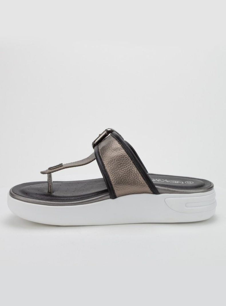 Sandalia New Walk Metal Plateado-4