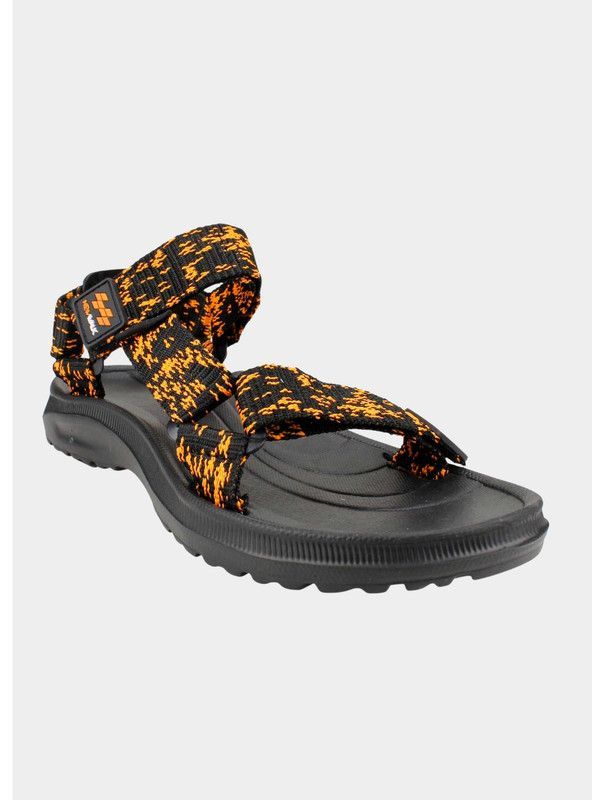 Sandalia New Walk Velcro Rayas Naranja-1