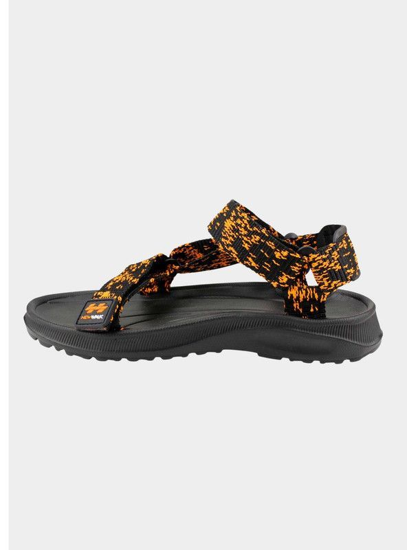 Sandalia New Walk Velcro Rayas Naranja-2