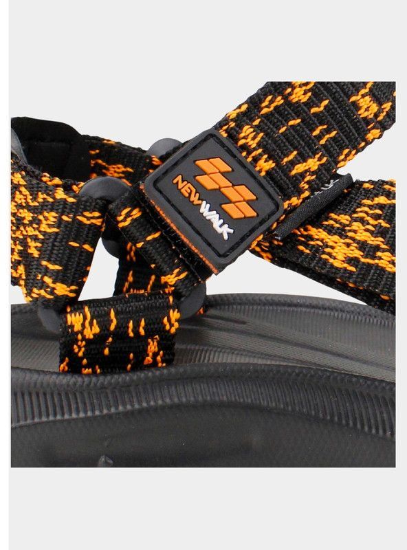 Sandalia New Walk Velcro Rayas Naranja-3