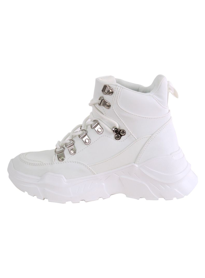 Zapatilla New Walk Chunky Blanca Caña Alta-3
