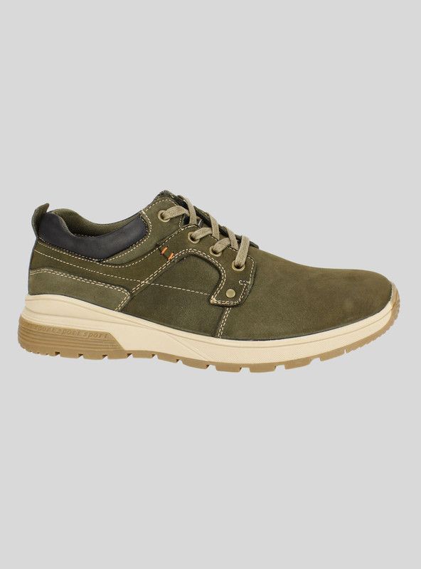 Zapatilla Nat Geo Lenga Cuero Verde Petróleo-0