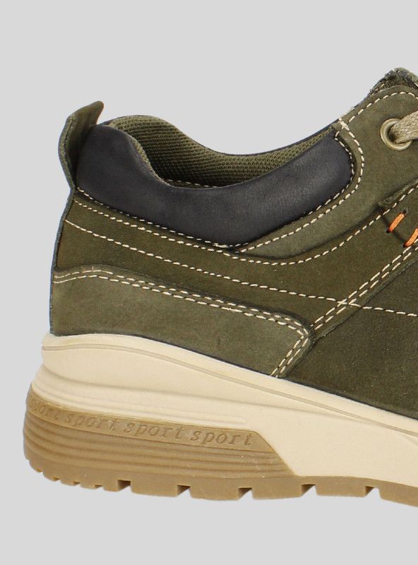Zapatilla Nat Geo Lenga Cuero Verde Petróleo-3