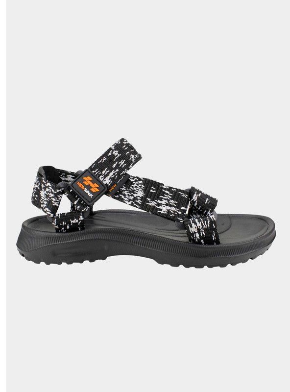 Sandalia New Walk Velcro Rayas Blanca