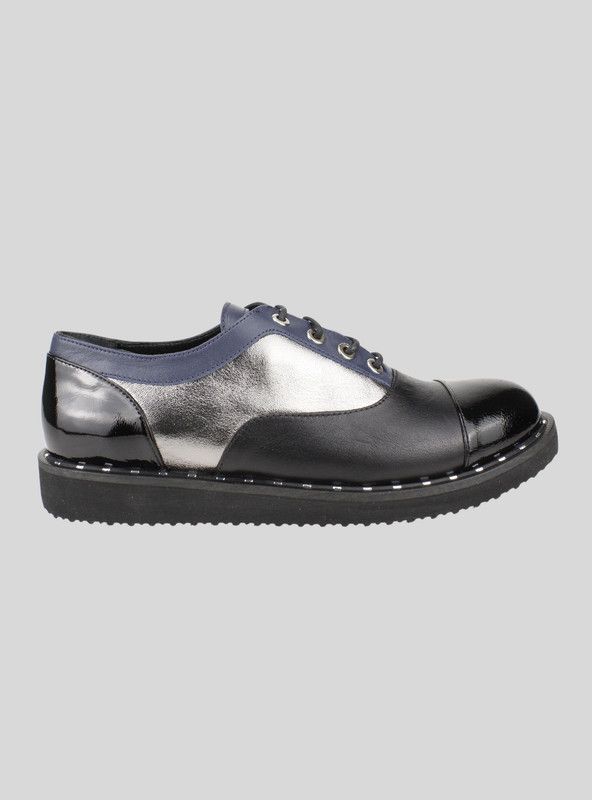 Zapato Cuero Brillante Negro-0