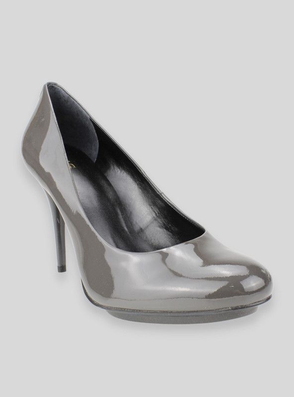 Zapato Exs Taco Aguja Charol Gris-1