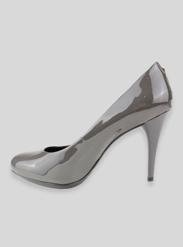 Zapato Exs Taco Aguja Charol Gris-2