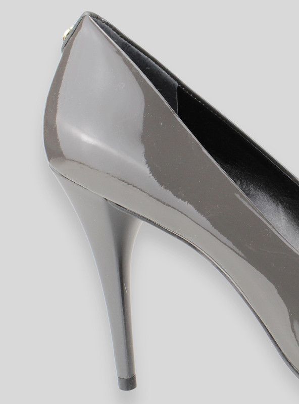 Zapato Exs Taco Aguja Charol Gris-3