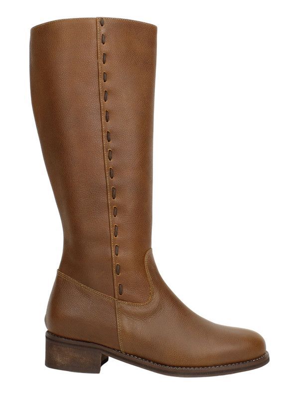 Bota Exs Costuras Cuero Marrón