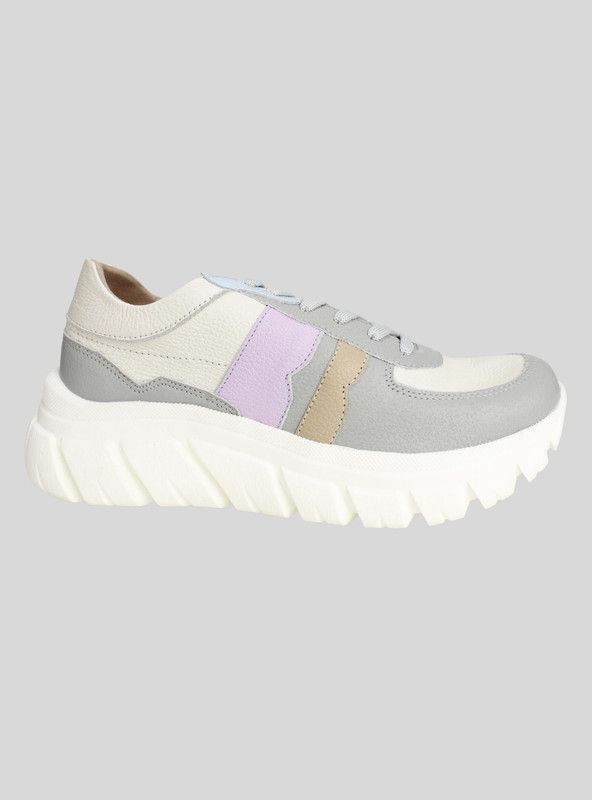 Zapatilla Exs Chunky Cuero Gris-0