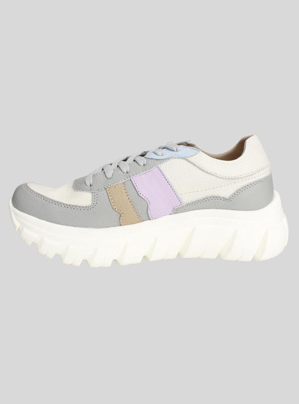 Zapatilla Exs Chunky Cuero Gris-2