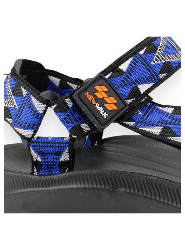 Sandalia New Walk Abierta Velcro Azul-3
