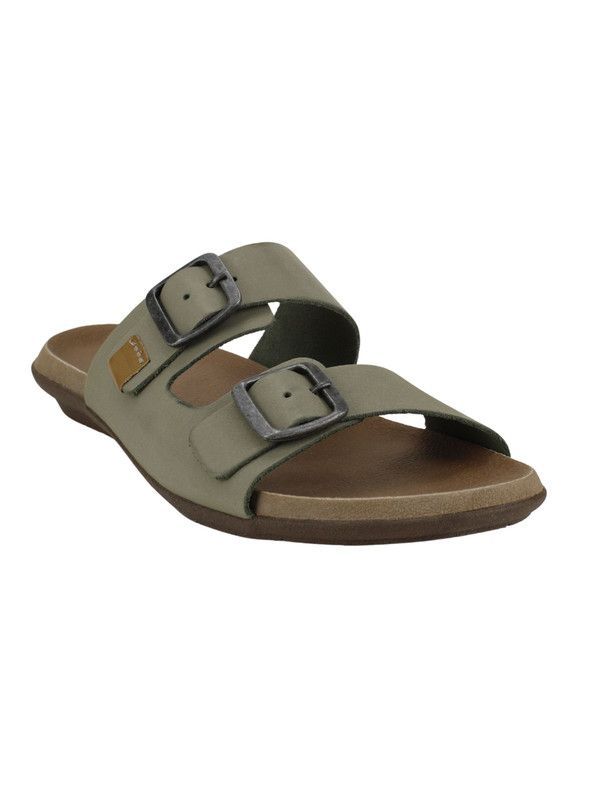 Sandalia Exs Doble Correa Cuero Khaki-1