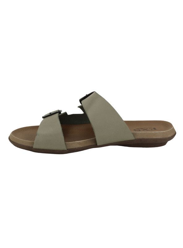 Sandalia Exs Doble Correa Cuero Khaki-2