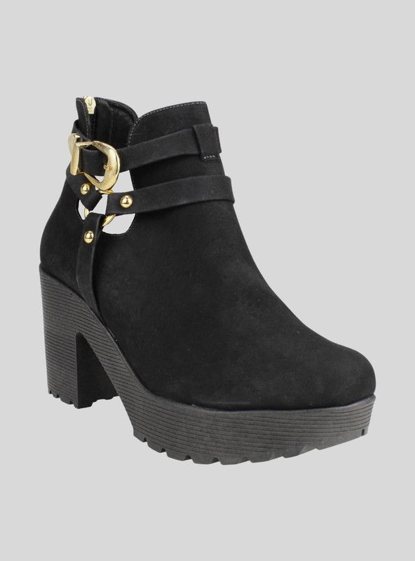Botin Exs Abierto Gamuza Negro-1