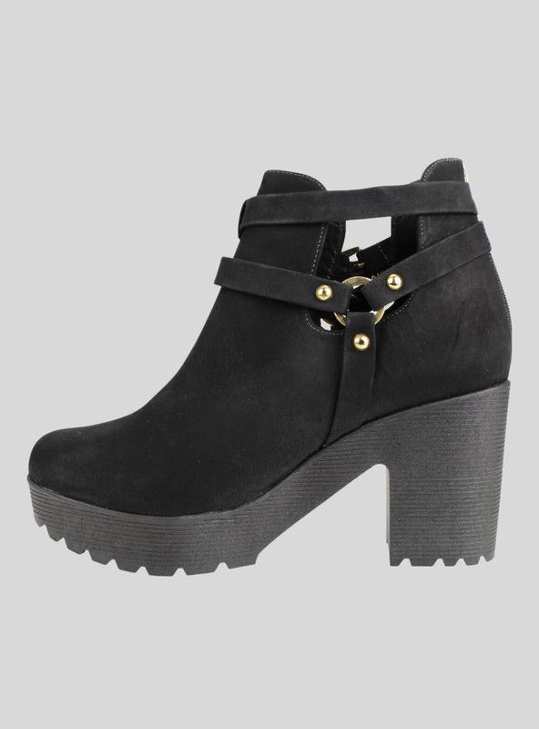 Botin Exs Abierto Gamuza Negro-2