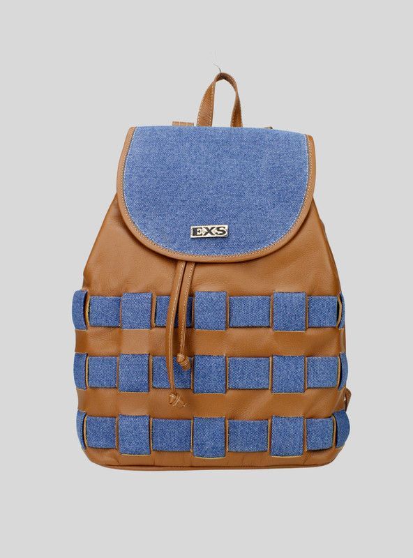 Mochila Exs Cuero Trenzada Denim-0