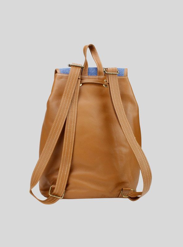 Mochila Exs Cuero Trenzada Denim-1